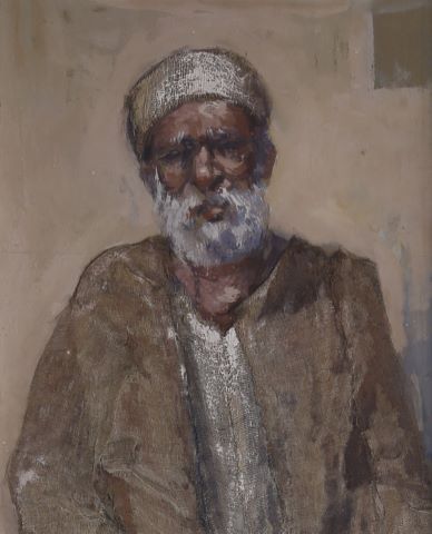 Michel Vafiadis (né en 1931) Portrait d'un vieil...