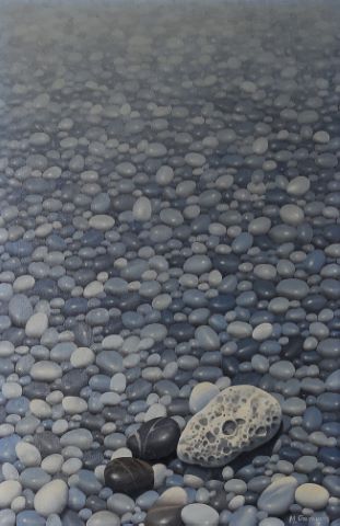 Michalis Garoudis (né en 1940) Galets sur la plage