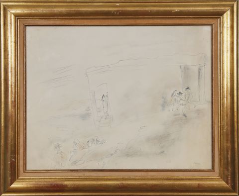 Jules Pascin (1885-1930) Paysage de bord de mer