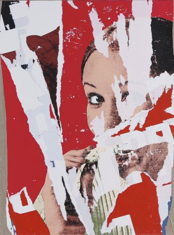 Mimmo Rotella (1918-2006) Tête féminine