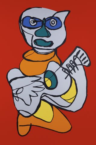Karel Appel (1921-2006) Singing heads sur fond...