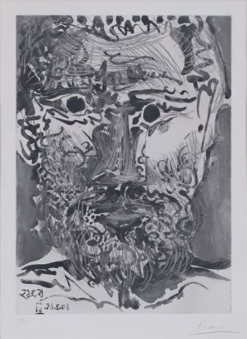 Tête d’homme barbu, extrait de Sable Mouvant de Pierre Reverdy