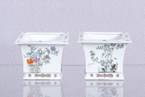 Paire de jardinières carrées