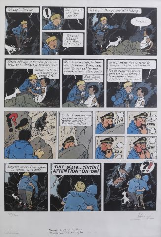 Tintin au Tibet, reprise de la planche 30