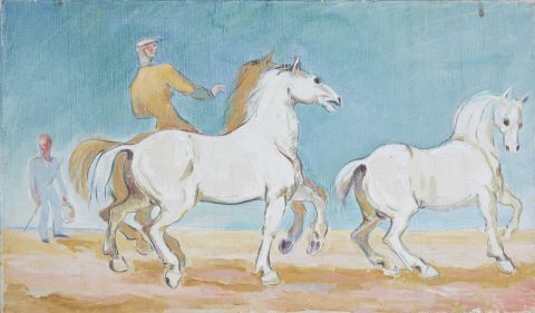 Thadée Kopczinski (XIX-XX) Homme et chevaux