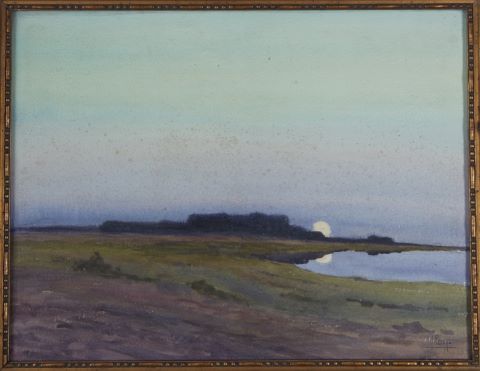 Joseph Lesage (XX) Paysage lacustre