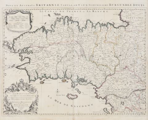 La Bretagne divisée en ses neuf Evesches qui font aussi…