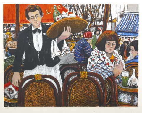 David Azuz (1942-2014) La Terrasse de café
