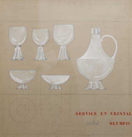 Service en cristal devise Olympic