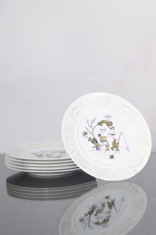 Service de 6 assiettes (avec frise)