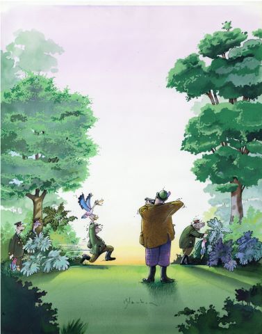 Roger Blachon (1941-2008) La Chasse aux canards