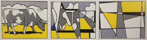 Cow going abstract, triptyque