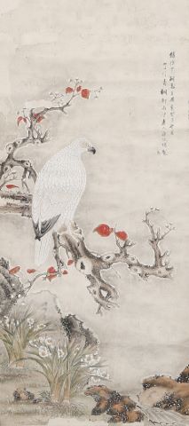 Kakemono au volatile sur une branche