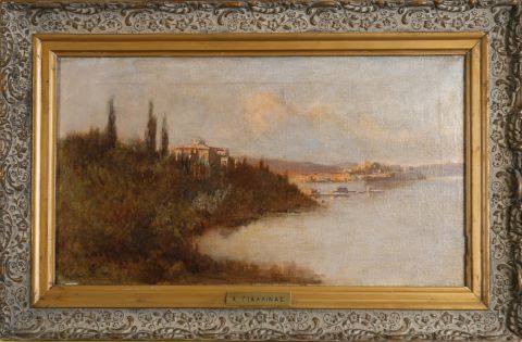 Angelos Giallina (1857-1939) Bord de mer en Grèce