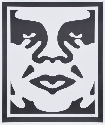 Shepard Fairey (né en 1970) Triptyque 3 faces...