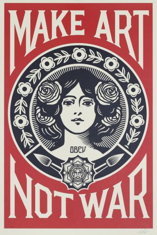 Shepard Fairey (né en 1970) Make Art Not War