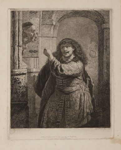 D'après Rembrandt Simon menaçant son beau-père