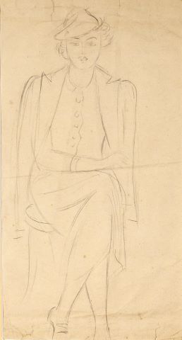 École des années 1930 Femme assise