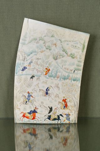 École persane Miniature scène de chasse