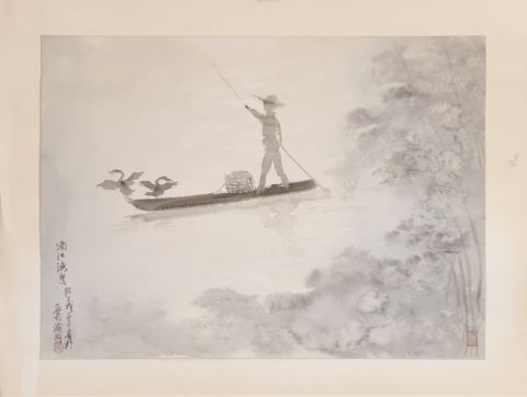 Barque avec un pêcheur