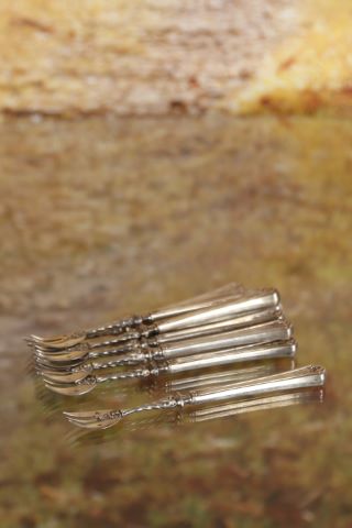 Ensemble de 12 fourchettes à huîtres