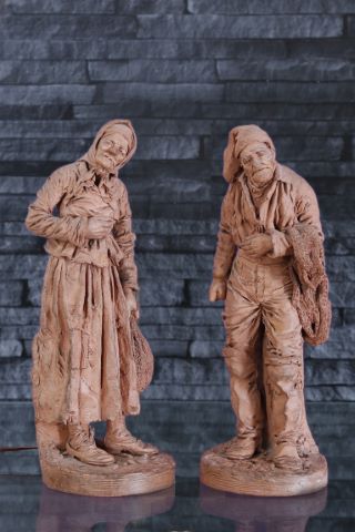 Joseph Le Guluche (1849-1915) Couple de pêcheurs