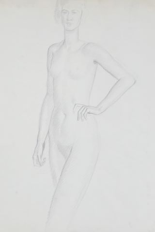 Jean Dupas (1882-1964) Femme nue la main gauche...