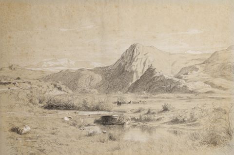 Achille Benouville (1815-1891) Paysage, vallée...