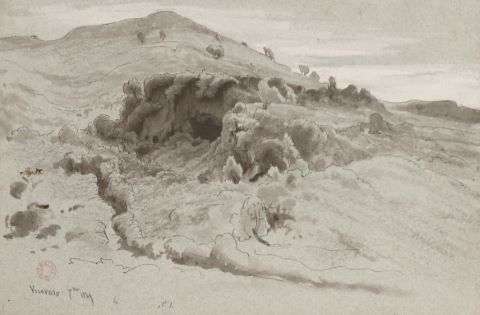 Achille Benouville (1815-1891) Grotte de Vicovaro