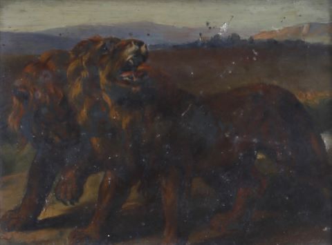 Deux lions (détail de l’Entrevue du roi et de Marie…