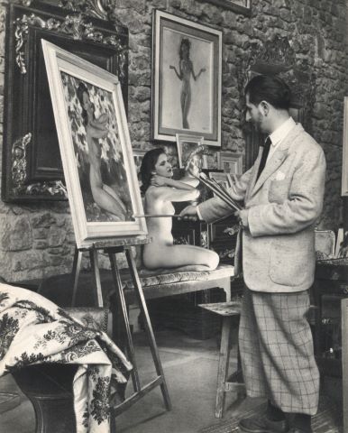 Jean-Gabriel Domergue dans son atelier