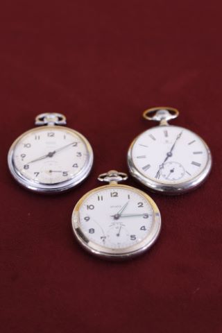 Lot de 7 montres de poche à remontoir