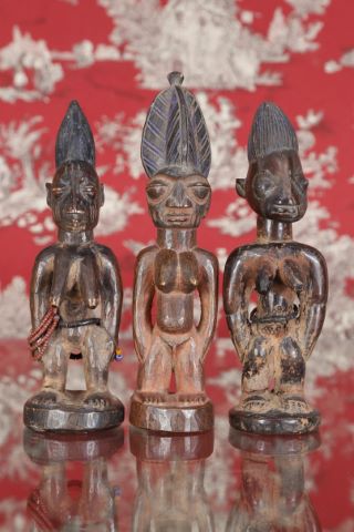Nigéria, Yoruba 3 figures de jumeaux Ere Ibeji
