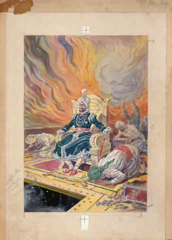 Planche préparatoire pour la couverture de “L’Étrange matière”