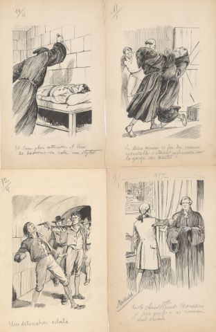 Important ensemble d’environ 65 dessins préparatoires sur le thème de…