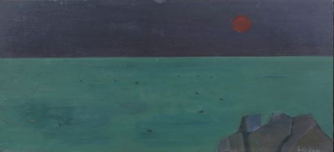 Simone De Quay (née en 1926) Couchant lacustre