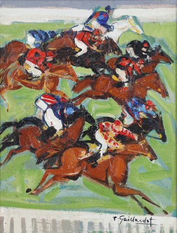 Pierre Gaillardot (1910-2002) Course de chevaux