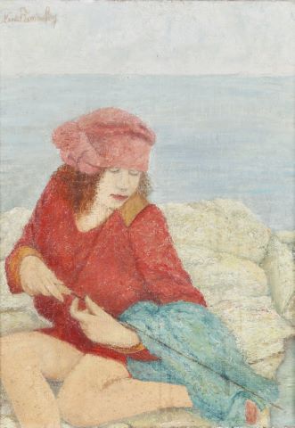 Jeune femme en bord de mer
