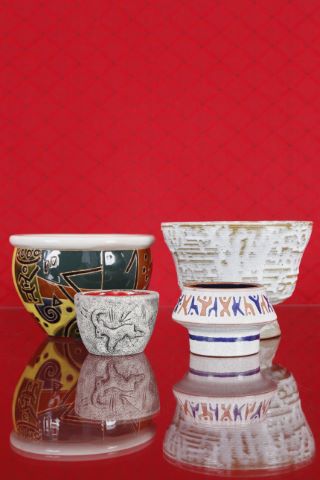 Ensemble de 4 cache-pot et coupes
