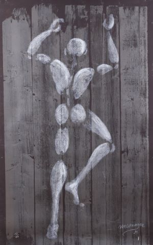 Homme blanc à la palissade