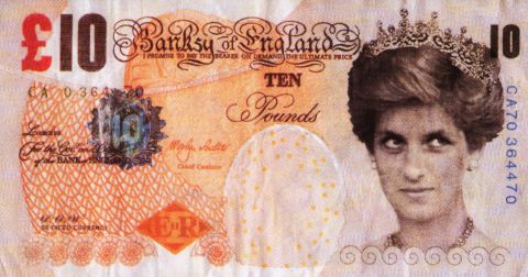 Banksy (né en 1974) Di-faced Tenner