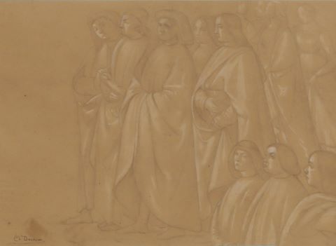 Charles Damour (1813-1860) Étude de personnages...