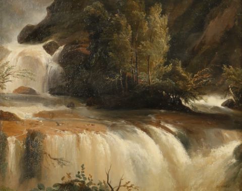 Paysage torrent et cascade