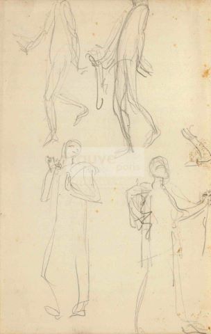 Auguste Rodin (1840-1917) Quatre silhouettes...