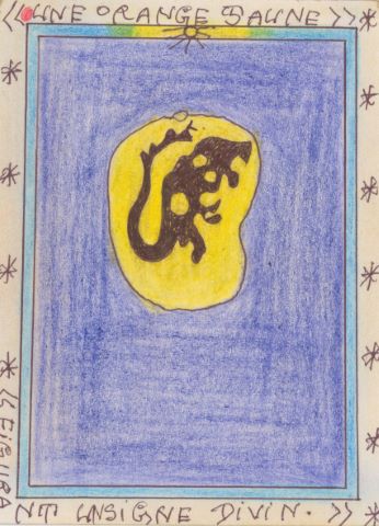 Une orange jaune figurant un signe divin