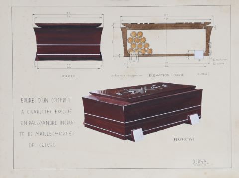 Jean Derval (1925-2010) 4 dessins d’architecture...