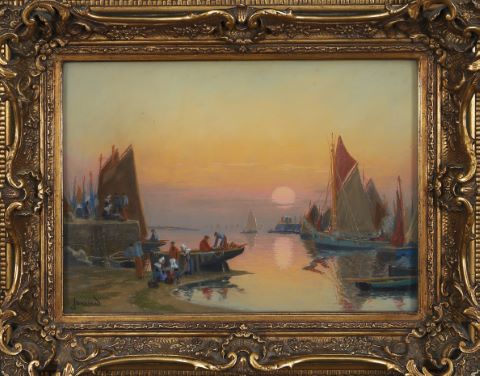 Coucher de soleil, retour de pêche en Bretagne