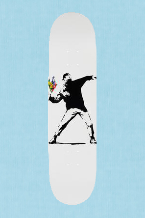 Banksy (né en 1974) et Brandalism Skate Flower...