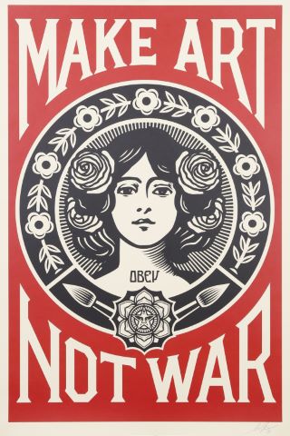 Shepard Fairey (né en 1970) Make Art Not War