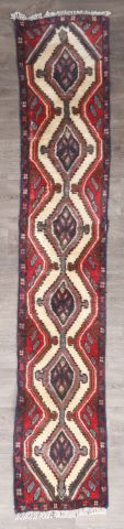 Tapis de couloir - Hamadan à décor de 6 médaillons